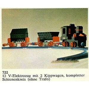 LEGO® 722 - 12 V-os elektromos vonat 2 kocsival - 12V Electric Train with 2 Wagons - 3