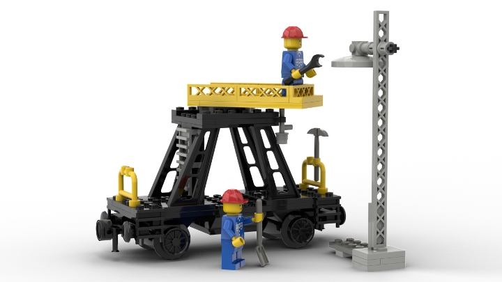 LEGO® 7821 Overhead Gantry and Lighting Maintenance Wagon (Service Waggon) – Vasúti pálya- és világításkarbantartó kocsi - 2