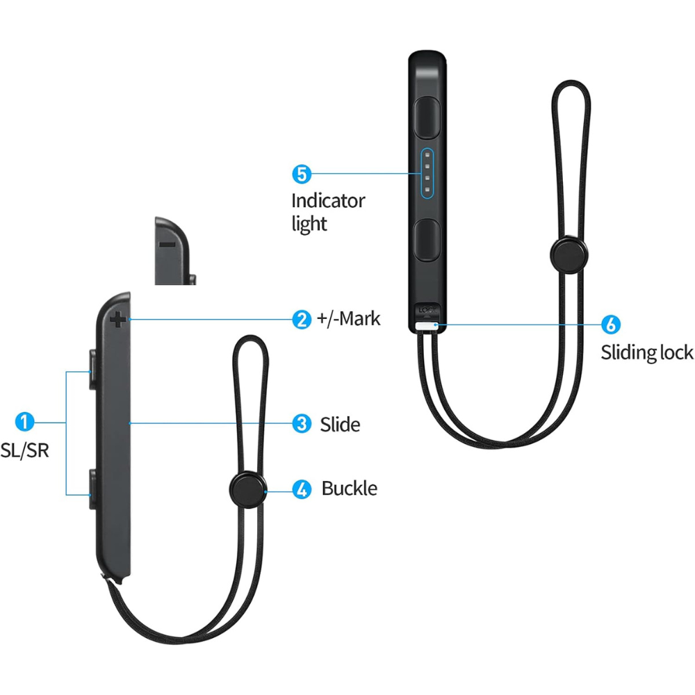Nintendo Switch Wrist Strap Joy-Con – 2 darabos csuklópánt kiegészítő  - 4